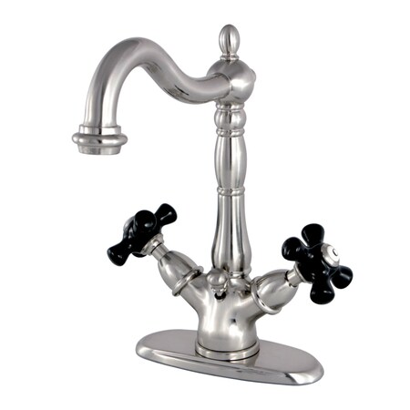 Kingston Brass Duchess 2-Handle Bthrm Faucet W/Brass Pop-Up & Cover Plate Nickel KS1438PKX